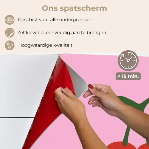 Kersen - Roze - Illustratie keuken achterwand spatscherm klein -spatscherm_NL