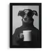 Coltrui - Hond - Bril - Mok fotolijst zwart zonder passe partout klein -3d