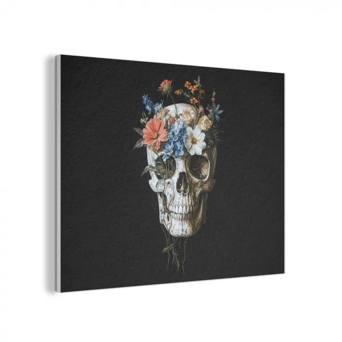 Bloemen - Schedel - Kleurrijk PET vilt klein -3d