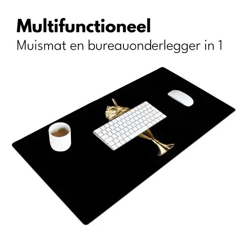 Milkshake - Goud - Drinken - Zwart Muismat XXL klein -sfeer4