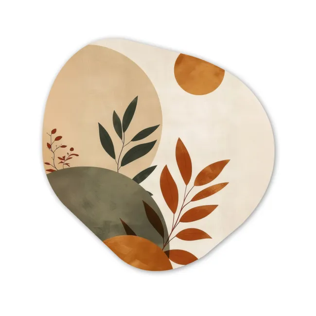 Organisch schilderij forex - Vormen - Rond - Bladeren - Beige