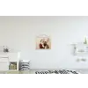 Kerstman - Rendier - Sneeuw - Kleurrijk textielposter latten blank klein -kinderkamer