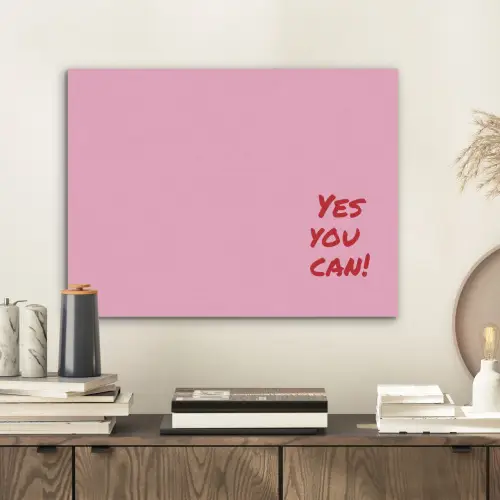 Yes you can do it - Rood - Roze PET vilt klein -sfeer1