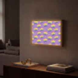 Sterren - Regenboog - Paars Light Box met batterij (Wandlamp) middel 907 -sfeer1
