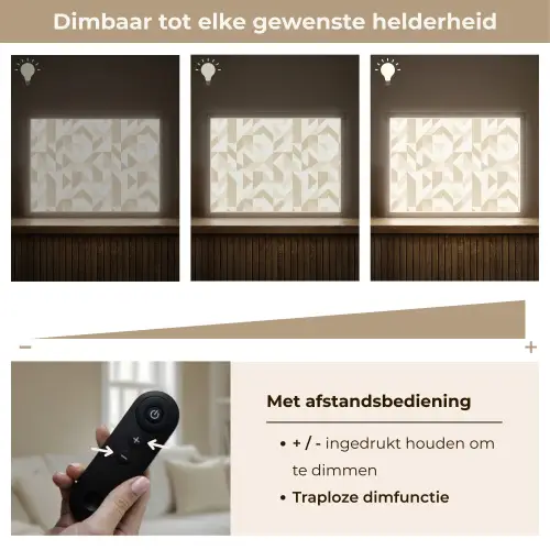 Modern - Abstract - Beige Light Box met batterij (Wandlamp) middel 907 -USP_dimbaarNL