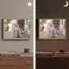 Ochtendjas - Krulspelden - Roze Light Box met batterij (Wandlamp) middel -sfeer3