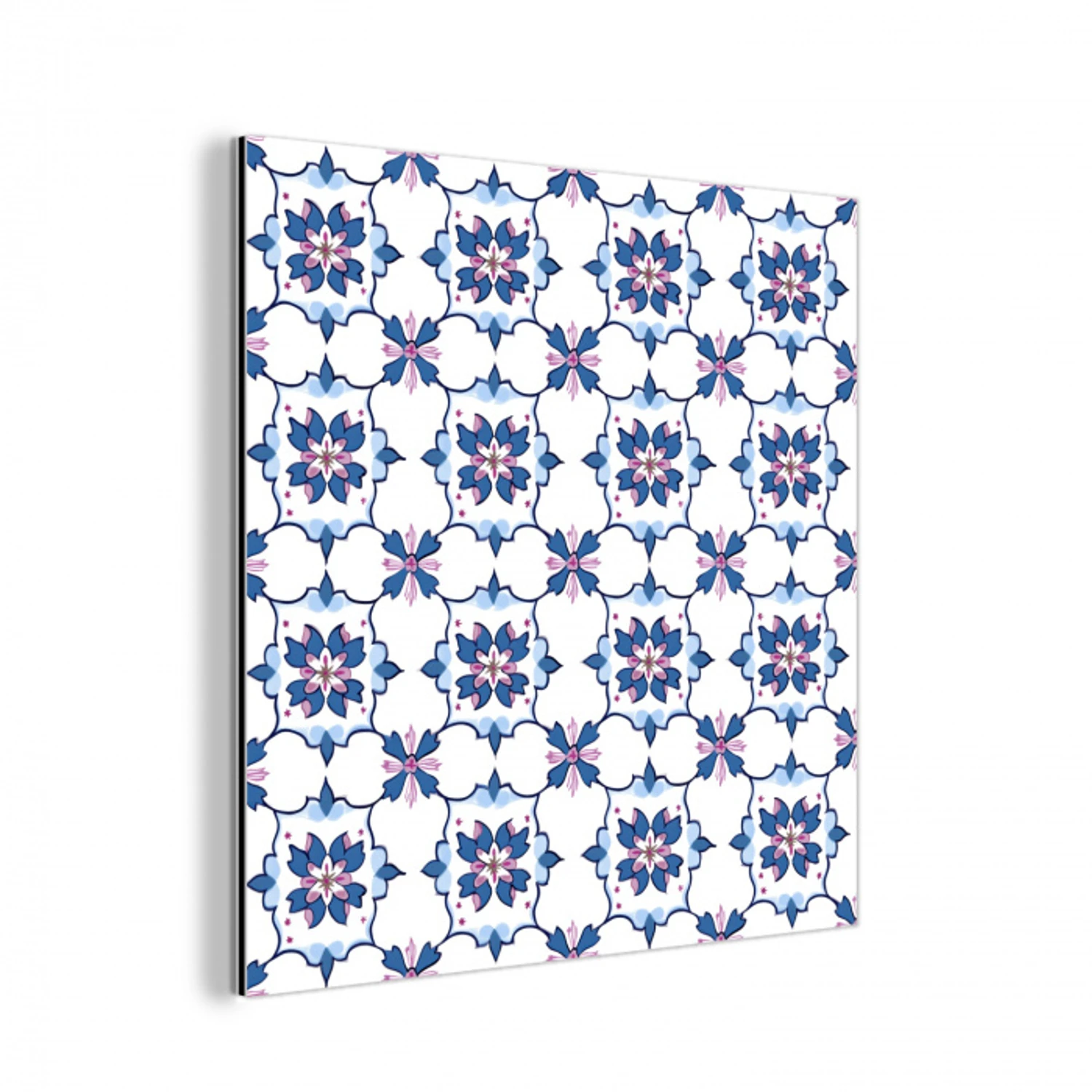 Modern - Patroon - Blauw - Roze aluminium wit klein 46 -3d
