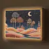 Sterrenhemel - Palmen - Rivier Light Box met batterij (Wandlamp) middel -z3d_website