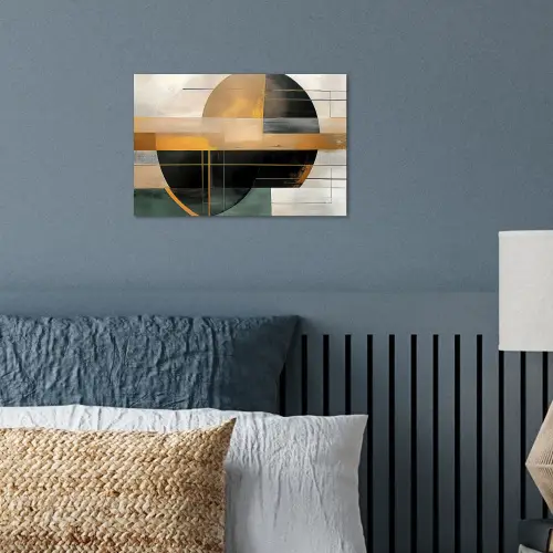 Abstract - Goud - Brons - Groen - Vormen - Modern poster papier klein -sfeer2