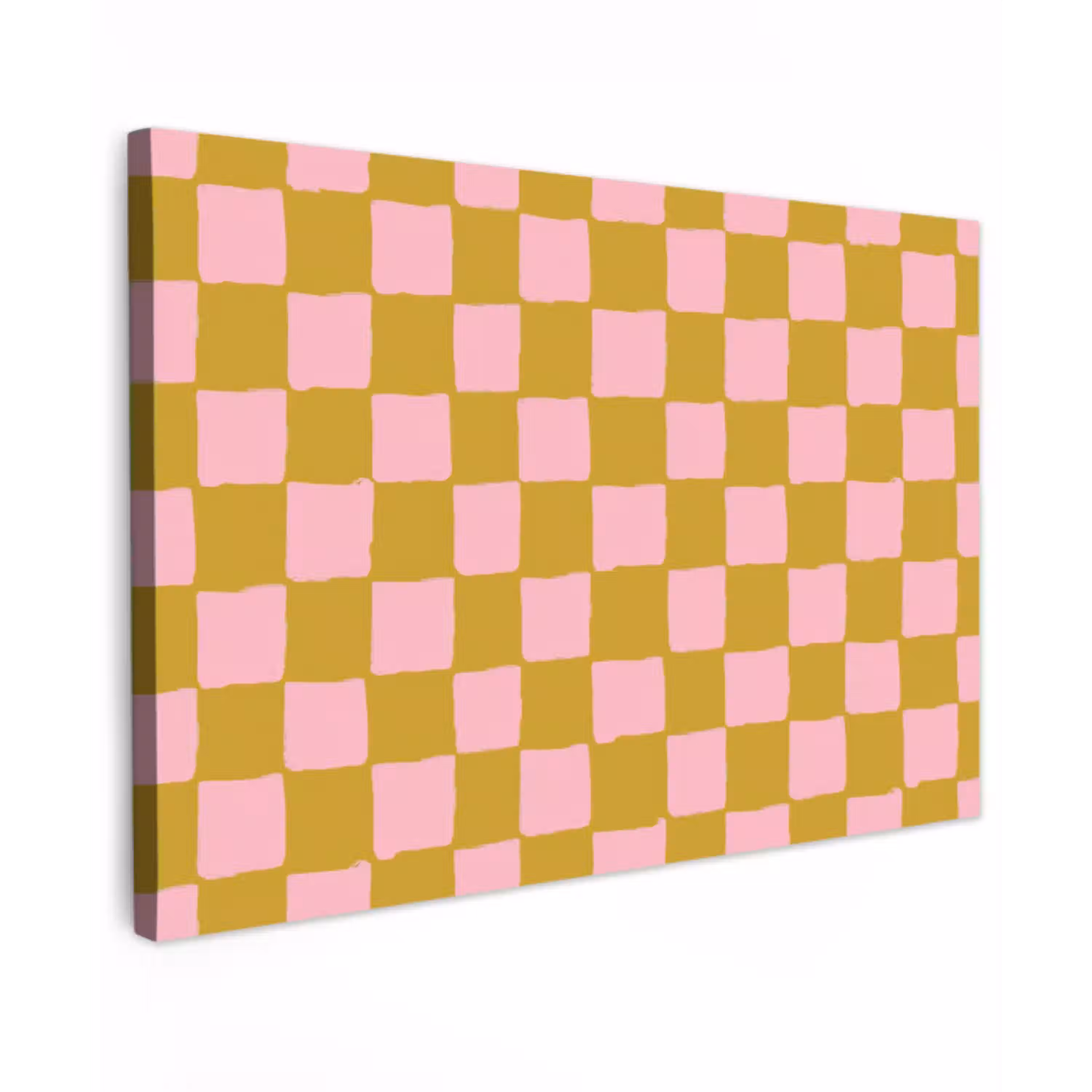 Patroon - Vierkant - Roze Tuinposter op houten frame 2 cm dik klein 845 -3d