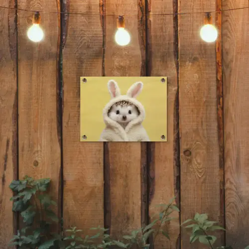 Egel - Paashaas - Kostuum tuinposter los doek klein -sfeer1