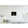 Schaar - Delfts blauw - Zwart textielposter latten blank klein -kinderkamer