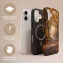 Bospad - Herfstbos - Bladeren - Oranje - Nostalgisch Toughcase MagSafe Apple iPhone 17 klein -USP_Lagen_FR