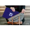 Blauw - Why not - Minimalistisch laptophoes neopreen klein -tas