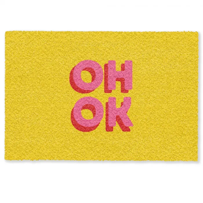 Oh ok - 3D - Geel - Roze Deurmat klein -zkaufland3d