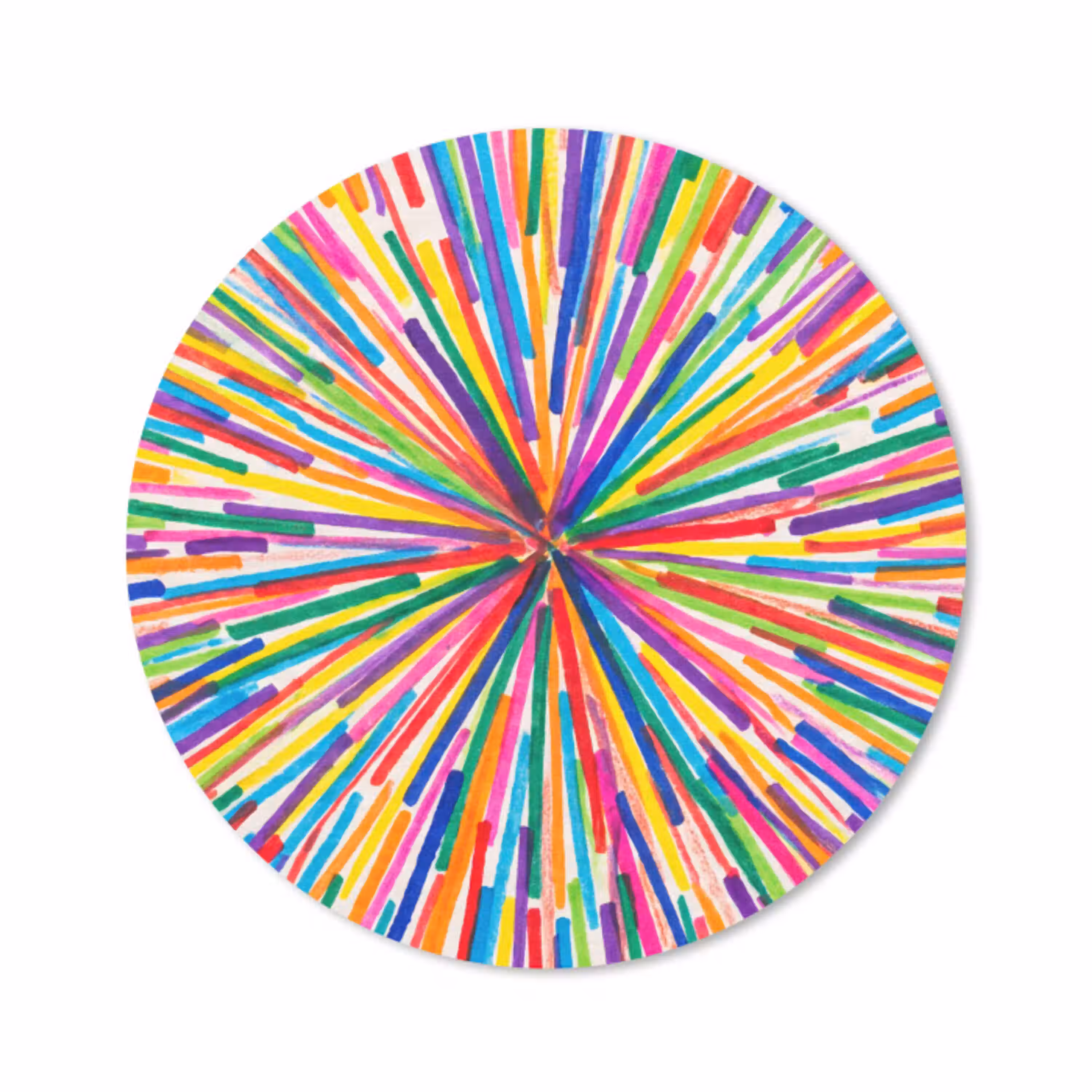 Lijnen - Kleurrijk - Abstract Muismat rond klein -3d