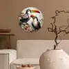Toekan - Vogels - Bloemen - Jungle Wandcirkel kunststof plaat 5mm dik klein -sfeer1