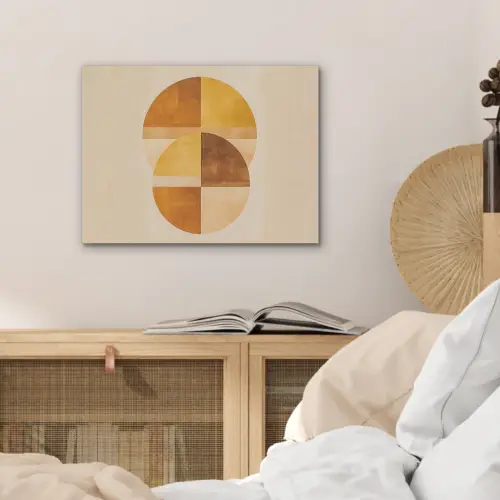 Cirkels - Geel - Minimalistisch PET vilt klein -sfeer3
