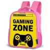 Zwart-geel met gaming zone Kinderrugzak - Roze middel -schuin