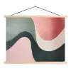 Abstract - Golven - Sierlijk - Roze textielposter latten blank klein -3d