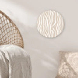 Abstract - Zebra - Beige Wandcirkel kunststof plaat 5mm dik klein 188 -sfeer5