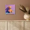 Teddybeer - Schaduw - Penseelstreken - Paars plexiglas 5mm klein -sfeer5