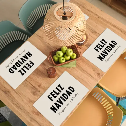 Kerst - Quotes - Feliz navidad - Kerstmis - Feestdagen Placemat vinyl groot -zzsfeer5_Kitchenyeah-website