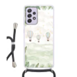 Aquarel - Luchtballonnen - Pastel Hoesje Samsung Galaxy A52 5G met koord klein -3d