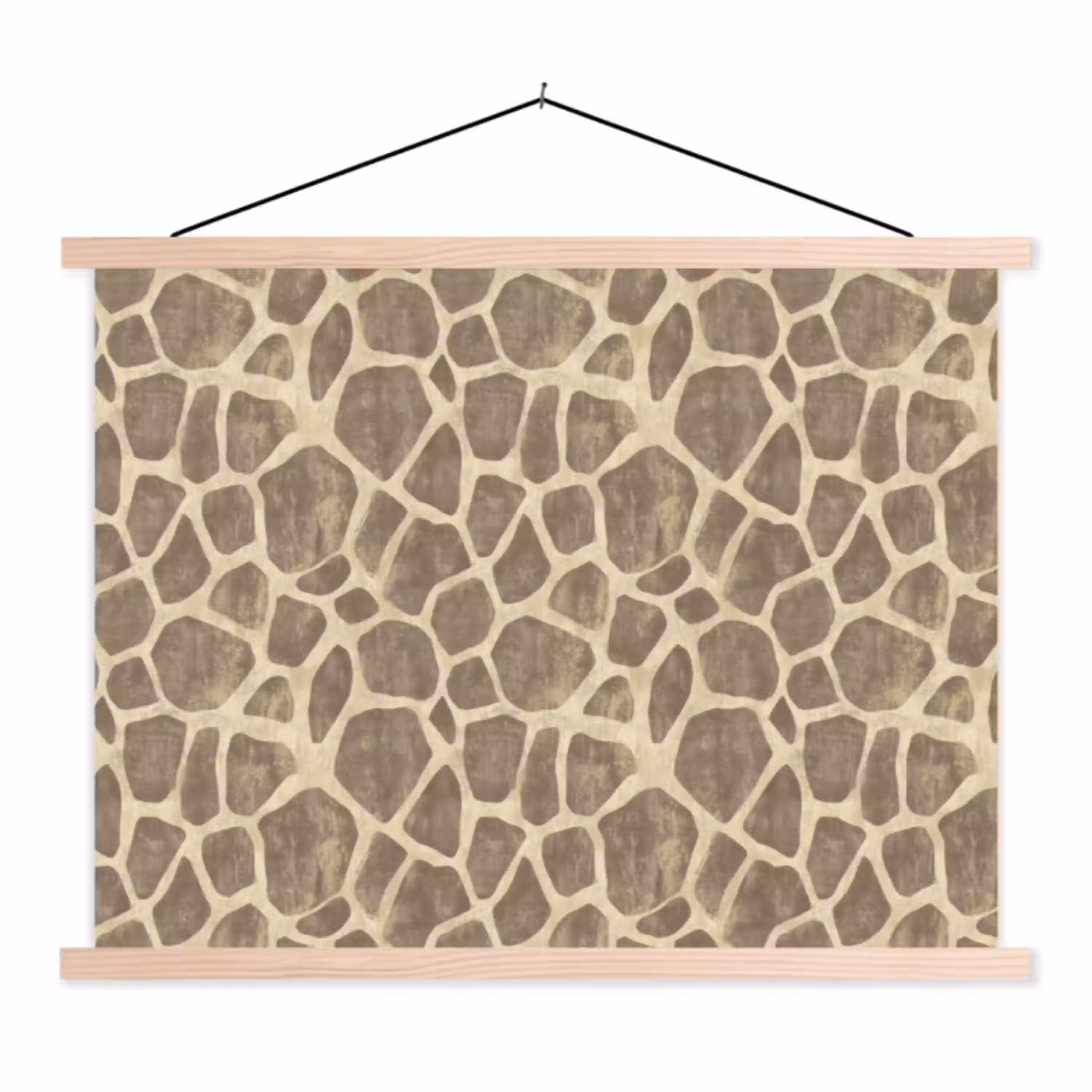 Giraf - Patroon - Beige - Bruin textielposter latten blank klein 122 -3d