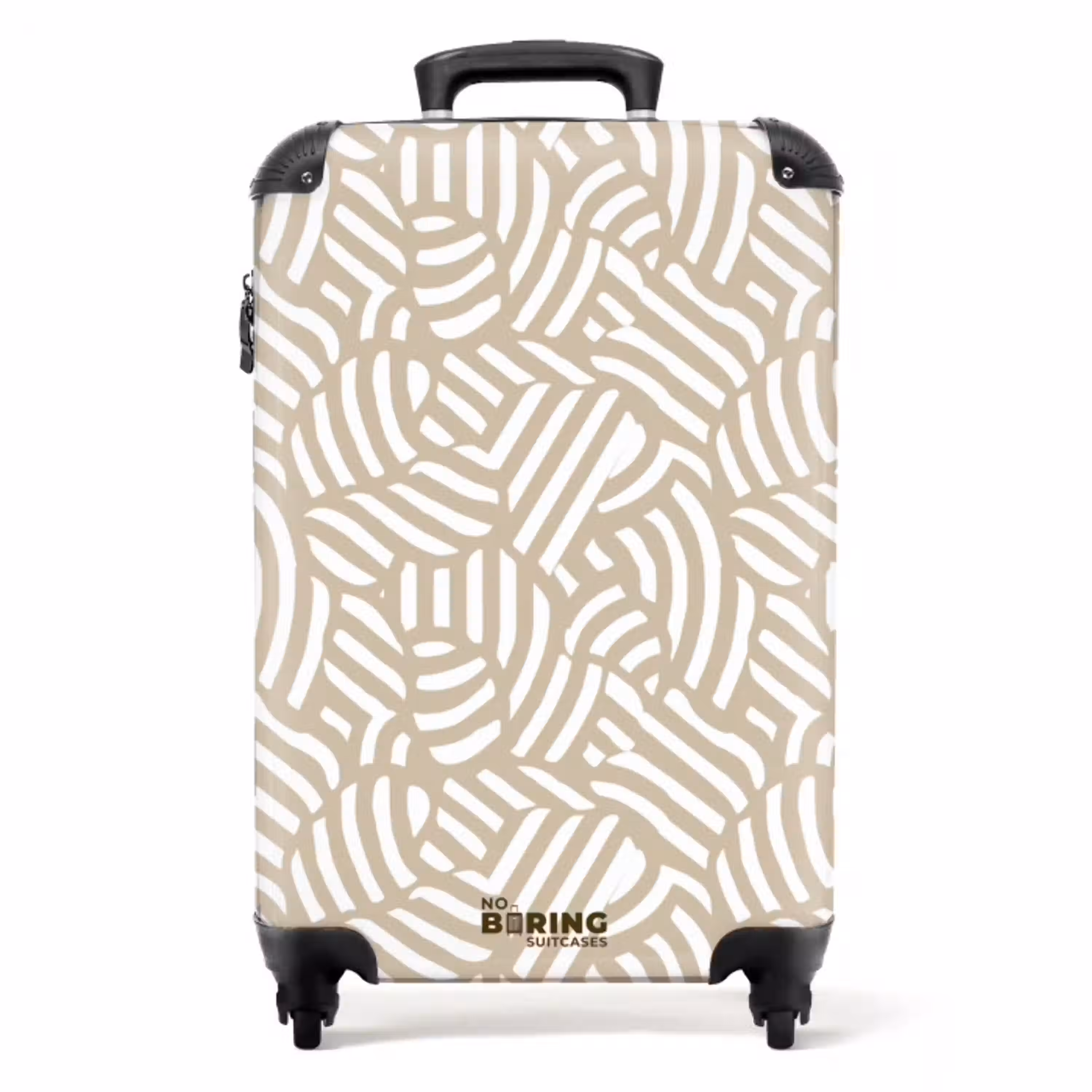 Abstract - Modern - Beige NBS - Handbagage koffer - Volwassenen Unisex middel -productfoto_recht