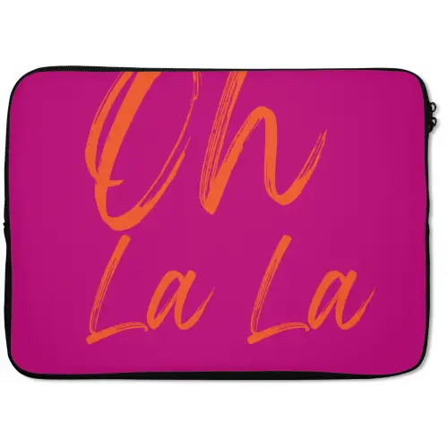 Oh la la - Oranje - Roze laptophoes neopreen klein -zkaufland3dotto