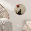 Street art - Kat - Ballon - Graffiti - Banksy Wandcirkel kunststof plaat 5mm dik klein -sfeer5