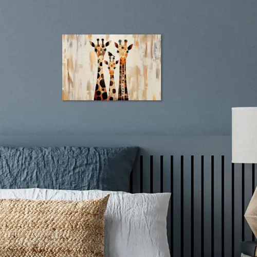 Giraffen - Cartoon - Crème poster papier klein -sfeer2