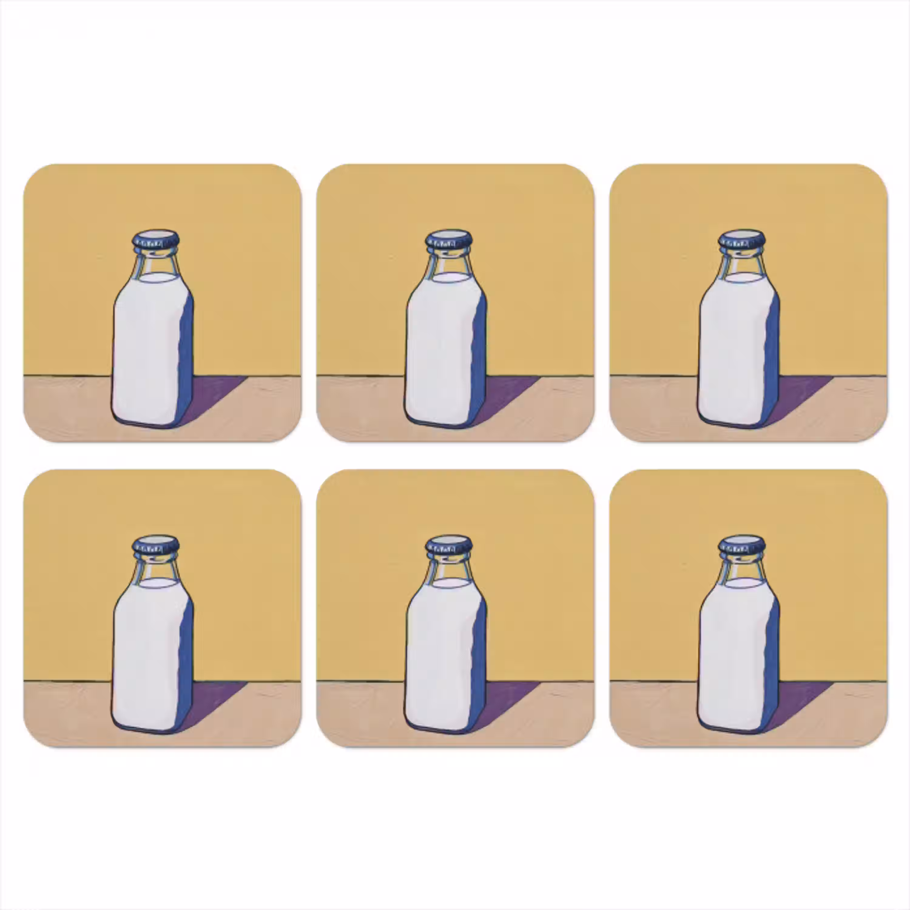 Glazen - Fles - Illustratie - Melk onderzetter kurk middel -3d