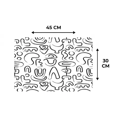 Vormen - Abstract - Zwart - Wit Placemat vinyl groot 368 -specs