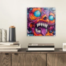 Monster - Graffiti - Kleuren - Oranje plexiglas 5mm klein -sfeer1