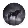 Paard - Magisch - Zwart Wandcirkel aluminium klein -3d