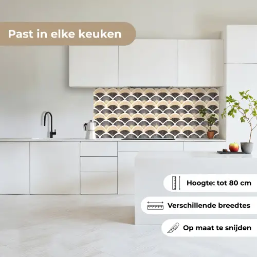 Waaier - Patroon - Zwart - Beige keuken achterwand 2 middel 871 -sfeer4_NL