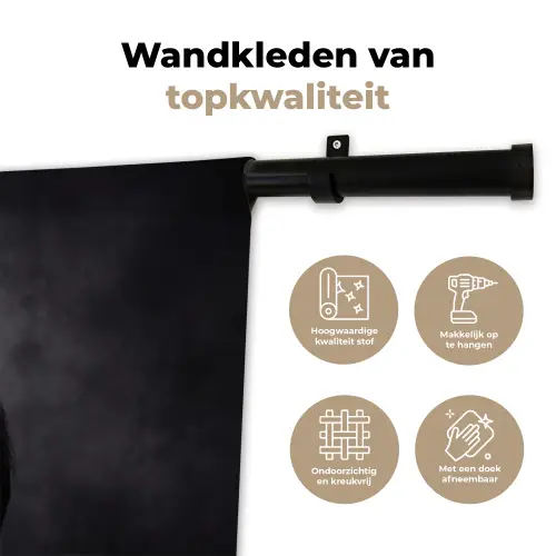 Portret - Paard - Zwart Wandkleed katoen klein -sfeer2