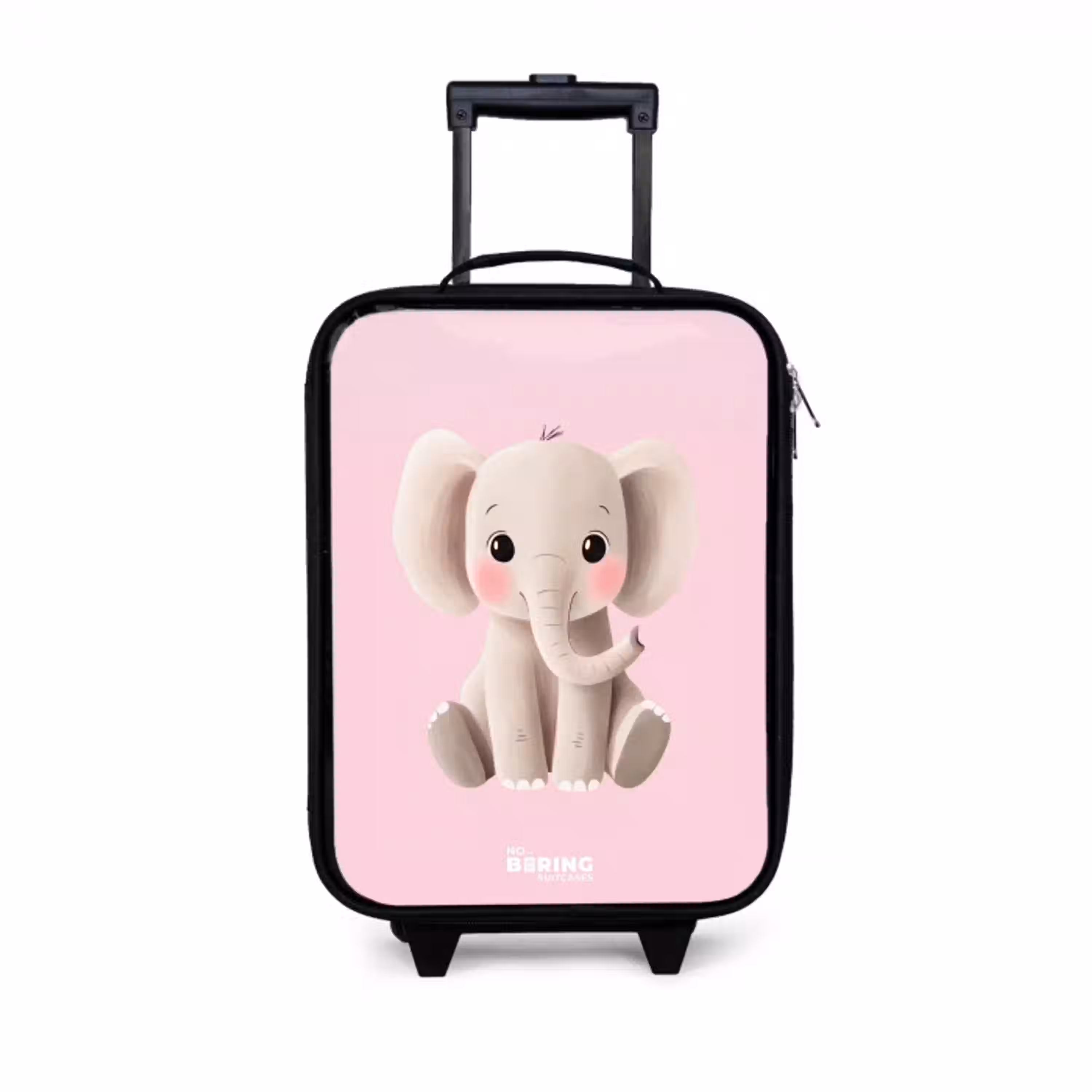 Olifant - Baby - Blosjes - Illustratie Kinderkoffer - Zwart klein -3d