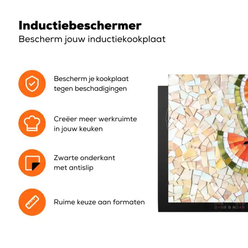 Mozaïek - Watermeloen - Rood - Pitten Inductie beschermer vinyl 3mm klein -zzzzzzz-td-ups