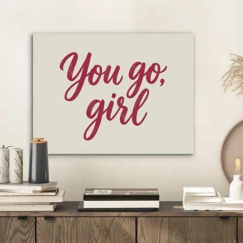 you go girl - Rood - Wit PET vilt klein -sfeer1
