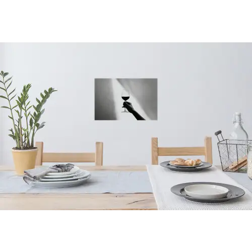 Lichtinval - Wijn - Rood - Glas Muursticker klein -eettafel
