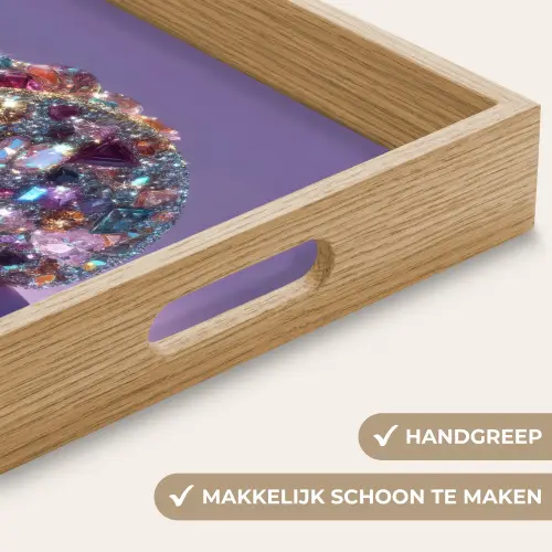 Edelstenen - Glitters - Paars - Kleurrijk Dienblad Rechthoek middel -USP_HandgreepNL