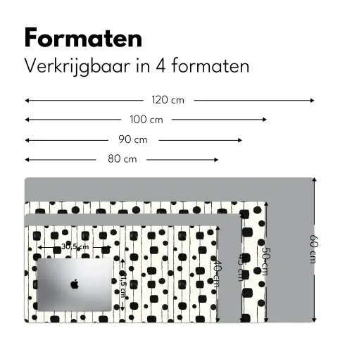 Grafisch - Modern - Zwart Muismat XXL klein 681 -sfeer5