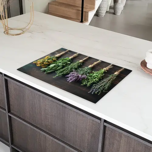Kruiden - Hout - Paars Inductie beschermer vinyl 3mm klein -sfeer8