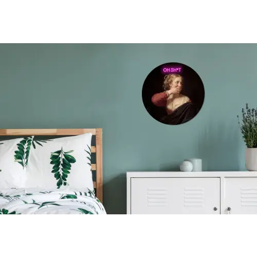 Quote - Neon - vrouw Wandcirkel aluminium klein -slaapkamer