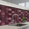 Vierkant - Tegel - Patroon - Paars keuken achterwand 2 middel 871 -3d_schuin