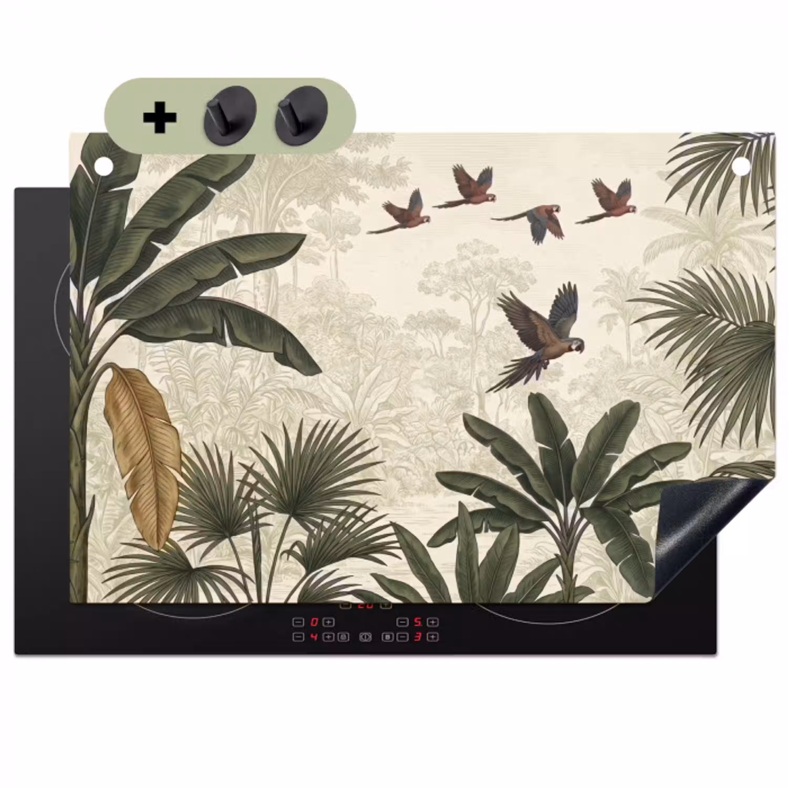 Papagaaien - Jungle - Tropisch - Green Inductie beschemer met haakjes klein -3d