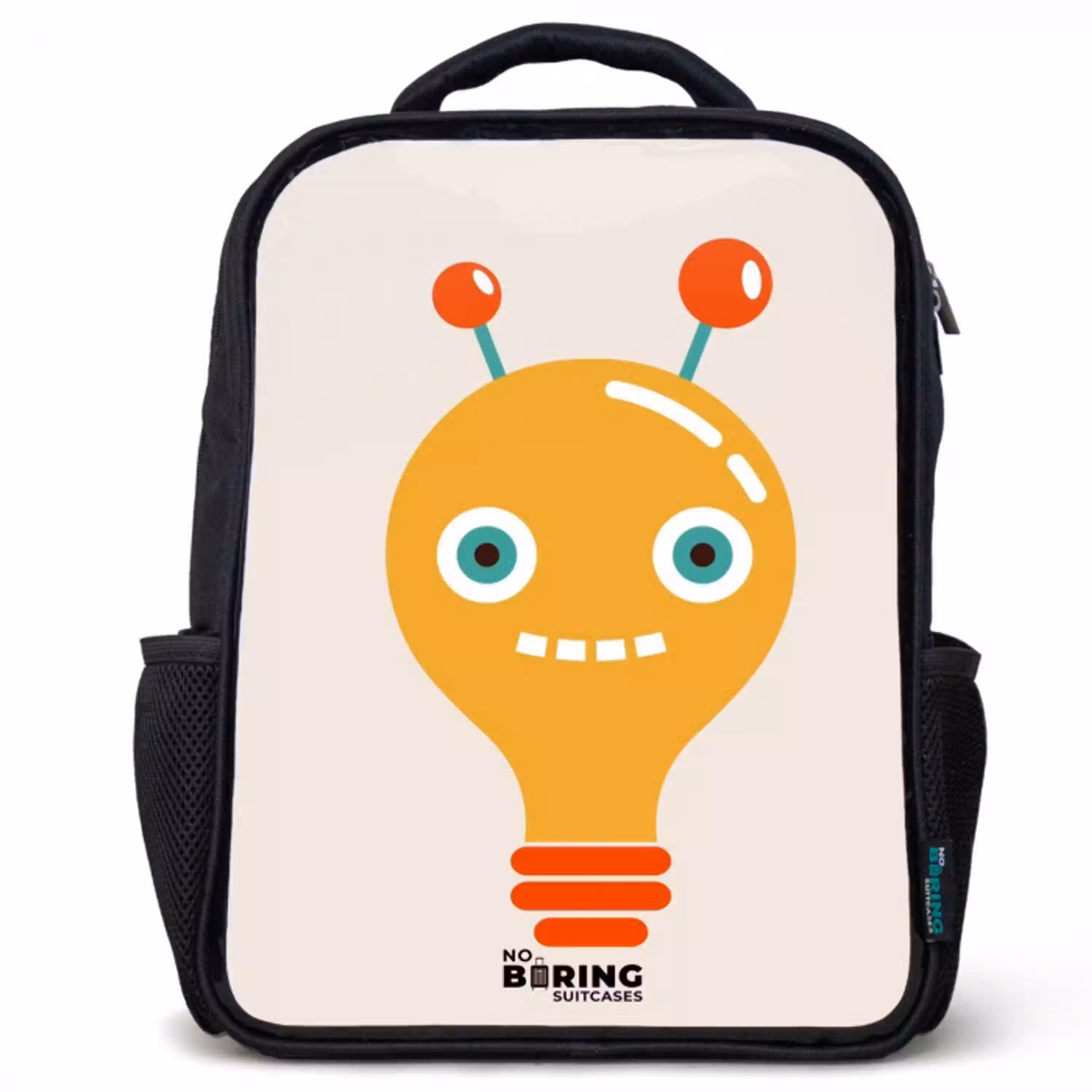 Gloeilamp robot met grote ogen Rugzak - Zwart middel -3d